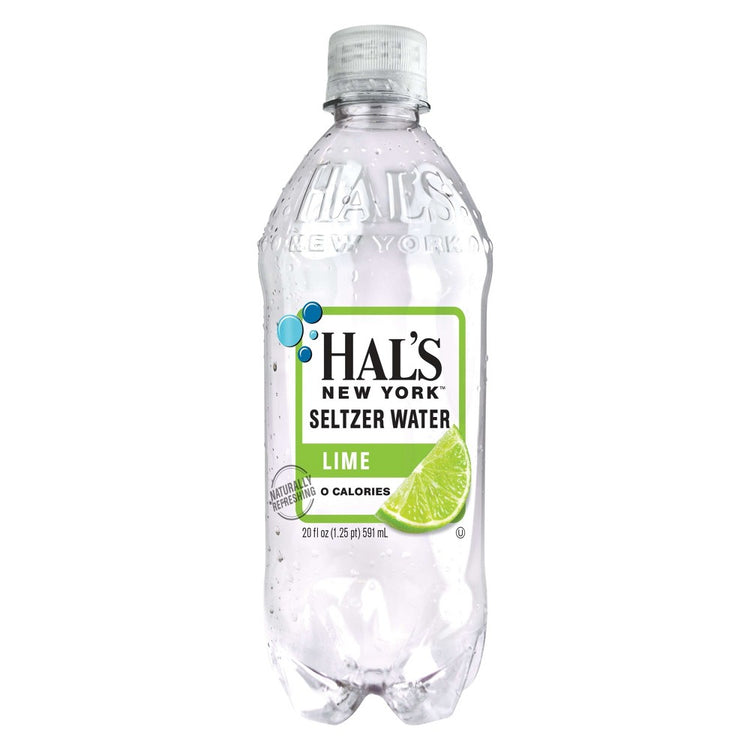 Hal's New York Seltzer Water Lime, 20 fl oz (1.25 pt) 591 mL