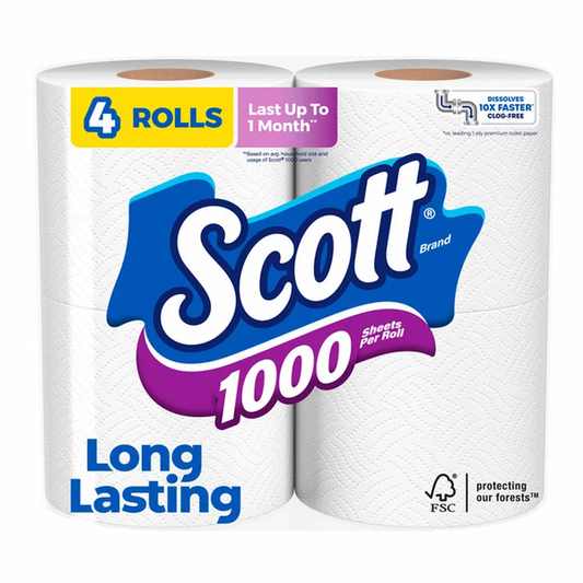 Scott 1000 4-Roll Toilet Paper