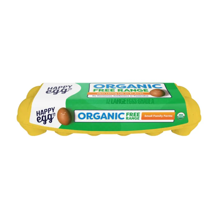 Happy Egg Organic Free Range Large Brown Grade A Eggs