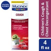 Mucinex Children's Cough Medicine, Expectorant, Cherry Flavor, Liquid Cough Suppressant