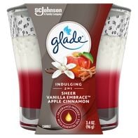 Glade Scented Candle, Indulging Sheer Vanilla Embrace & Apple Cinnamon