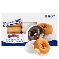 Entenmann's Soft'ees, 12 count, Plain, Powdered Sugar, Chocolate Frosted Donuts