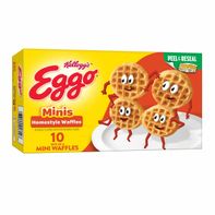 Kellogg’s Eggo Frozen Mini Waffles, Frozen Breakfast, Resealable, Homestyle with Maple Flavor