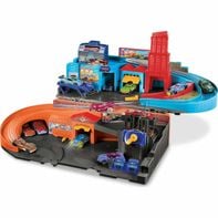 Hot Wheels Kids' 3 Years Old & Up Ultra Hots Sto & Go Track Set Flying Customs Retro Playset With Die-Cast Cars Moving Parts Portable Gift