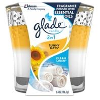 Glade 2in1 Jar Candle Air Freshener, Clean Linen & Sunny Days