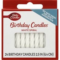 Betty Crocker Birthday Candles, White Spiral