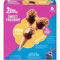 Blue Bunny Sweet Freedom Snack Size Vanilla Ice Cream Cone, 6pk