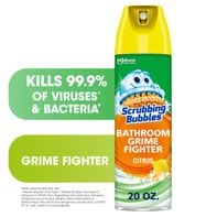 Scrubbing Bubbles Bathroom Grime Fighter Bathroom Disinfectant Aerosol, Citrus