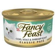 Purina Fancy Feast Cod, Sole and Shrimp Feast Classic Grain Free Wet Cat Food Pate