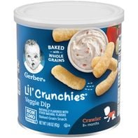 Gerber Lil Crunchies Veggie Dip Puffs Canister