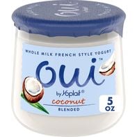 Yoplait Oui French Style Coconut Whole Milk Yogurt, Glass Yogurt Jar