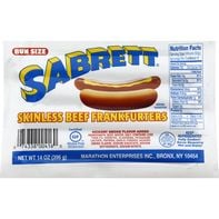 Sabrett Skinless Beef Frankfurters Bun Size