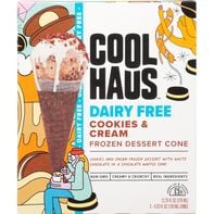 Coolhaus Frozen Dessert Cone, Dairy Free, Cookies & Cream