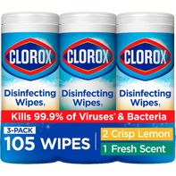 Clorox Disinfecting Wipes, Crisp Lemon/Fresh Scent, 3 Pack