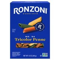 Ronzoni Tricolor Penne, 12 oz, Colorful Non-GMO Pasta Tubes