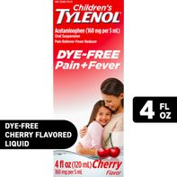 TYLENOL Pain + Fever Medicine, Dye-Free, Cherry