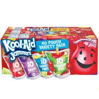 Kool-Aid Jammers Cherry, Grape, Tropical Punch & Strawberry Kiwi Artificially Flavored Kids Soft Drink Pouches Variety Pack