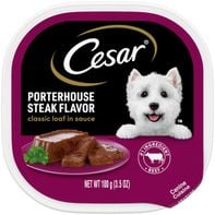 Cesar Classic Loaf in Sauce Soft Wet Dog Food Porterhouse Steak