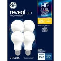 GE 11W 100W Equivalent Reveal LED HD Light Bulbs