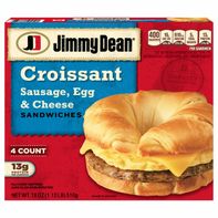 Jimmy Dean Croissant Breakfast Sandwiches with Sausage, Egg, and Cheese, Frozen, 4 Count