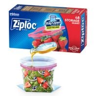 Ziploc® Brand Storage Bags with Stay Open Design for Easy Filling