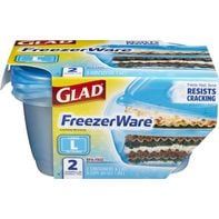 Glad Freezer Ware Containers & Lids Large Rectangle - 2 CT