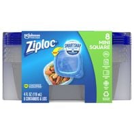 Ziploc Food Storage Containers with Lids, Mini Square 4 FL OZ