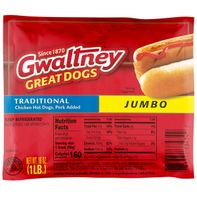 Gwaltney Great Dogs Traditional Jumbo Hot Dogs