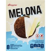 Melona Dessert Bars, Frozen Dairy, Coconut, 8 Pack