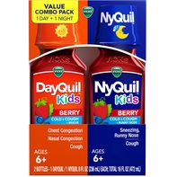 Vicks DayQuil & NyQuil Kids Berry Cold & Cough Medicine, Safe for Children Ages 6+