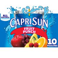 Capri Sun Fruit Punch Naturally Flavored Kids Juice Blend Drink Pouches