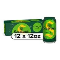 Seagram's Ginger Ale Soda Soft Drinks Fridge Pack Cans