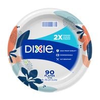 Dixie Paper Plates, 8.5 Inch Lunch/Dinner Plate (Design May Vary)