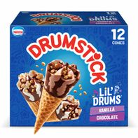 Drumstick Lil' Drums Vanilla and Chocolate with Chocolatey Swirls Sundae Cones