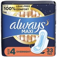 Always Maxi Size Overnight Pads With Wings