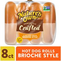 Nature's Own Perfectly Crafted Brioche Style Hot Dog Buns, Non-GMO Hot Dog Rolls, 8 Count