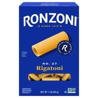 Ronzoni Rigatoni Pasta, 16 oz, Large, Ribbed Tubes, Non-GMO