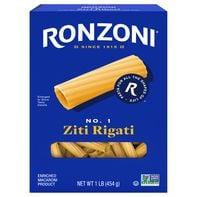 Ronzoni Ziti Rigati, 16 oz, Ridged Tubed Pasta, Non-GMO