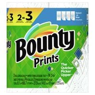 Bounty Select-A-Size Paper Towels, Print, 2 Single Plus Rolls = 3 Regular Rolls