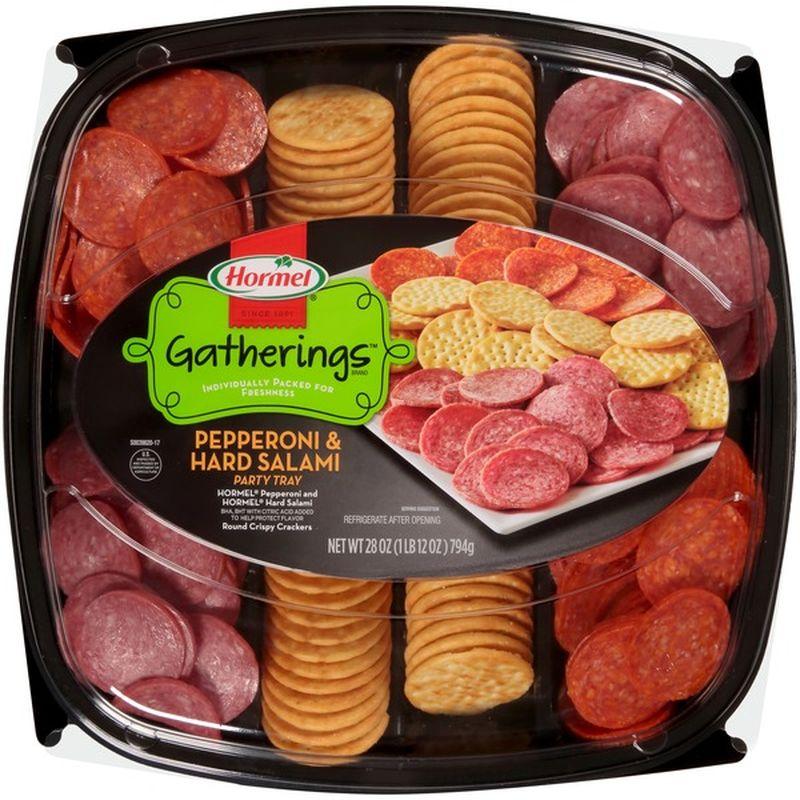 Hormel Gatherings Hard Salami & Pepperoni Party Tray, 28 oz (1 lb 12 oz)