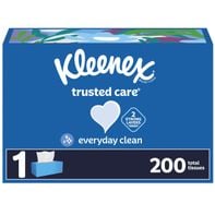 Kleenex Trusted Care Facial Tissues Flat Box 2 Ply