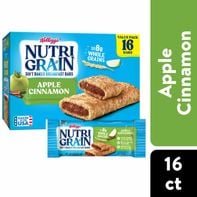 Kellogg’s Nutri-Grain Soft Baked Breakfast Bars, Kids Snacks, Whole Grain, Apple Cinnamon